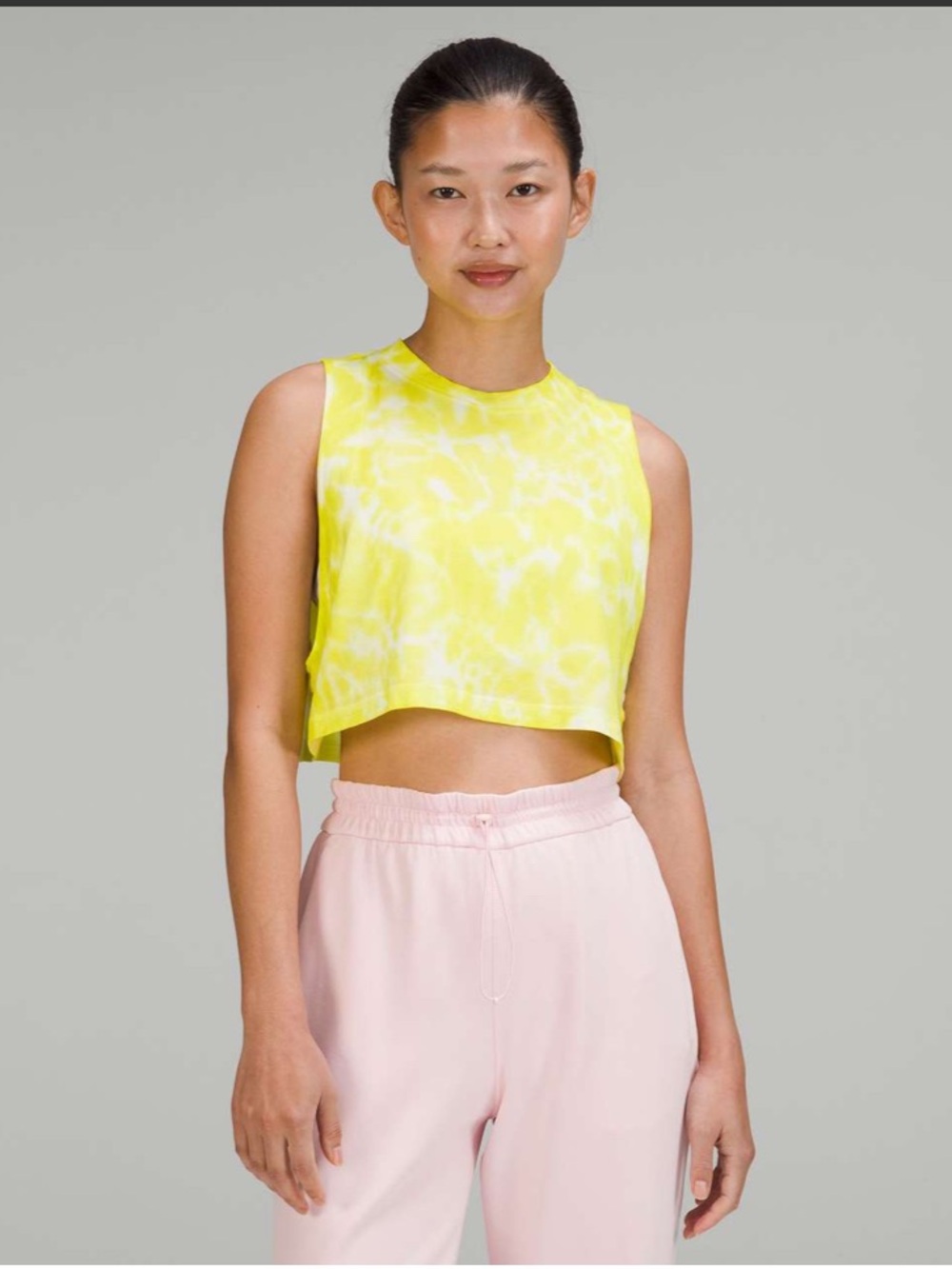 Lululemon All Yours Cropped Cotton Tank
Top Yellow Tie Dye